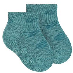 Buy Non-slip ankle socks - circles STONE BLUE in the online store Condor. Made in Spain. Visit the NON-SLIP SOCKS section where you will find more colors and products that you will surely fall in love with. We invite you to take a look around our online store.