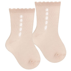 Buy Openwork perle short socks with fancy cuff NUDE in the online store Condor. Made in Spain. Visit the BABY CEREMONY SOCKS section where you will find more colors and products that you will surely fall in love with. We invite you to take a look around our online store.