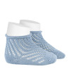 Buy Net openwork perle short socks with rolled cuff BLUISH in the online store Condor. Made in Spain. Visit the BABY ELASTIC OPENWORK SOCKS section where you will find more colors and products that you will surely fall in love with. We invite you to take a look around our online store.
