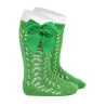 Buy Perle openwork knee-high socks with grosgrain bow ANDALUSIAN GREEN in the online store Condor. Made in Spain. Visit the BABY OPENWORK SOCKS section where you will find more colors and products that you will surely fall in love with. We invite you to take a look around our online store.