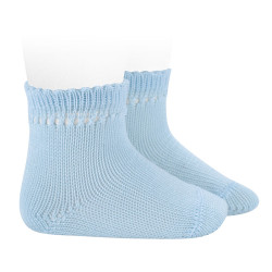 Buy Perle cotton socks with openwork cuff BABY BLUE in the online store Condor. Made in Spain. Visit the PERLE BABY SOCKS section where you will find more colors and products that you will surely fall in love with. We invite you to take a look around our online store.
